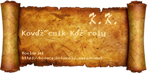 Kovácsik Károly névjegykártya