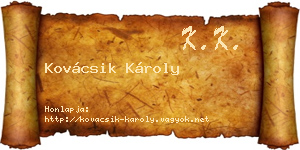 Kovácsik Károly névjegykártya
