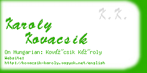 karoly kovacsik business card